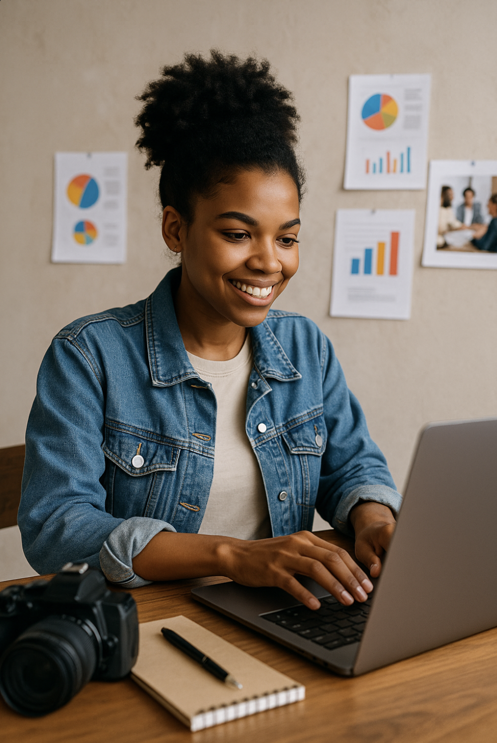 Volunteer working on communications